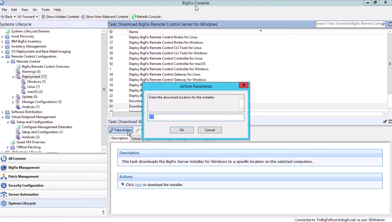 ขั้นตอนการติดตั้ง BigFix Remote Control ใช้เพื่อการควบคุมเครื่องไคลเอ้